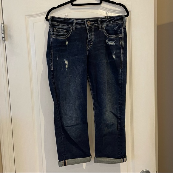 Silver Jean Capris - Picture 1 of 4